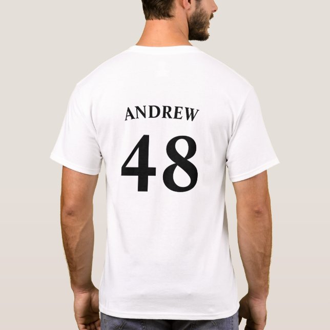 Personalisierter Name und Jersey-Nummer T-Shirt (Rückseite)