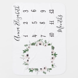 Personalisierter Name und Monat des Kindes Babydecke
