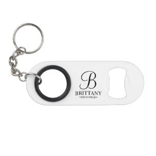 Personalisierter Name und Monogramm der Brautjungf Mini Flaschenöffner
