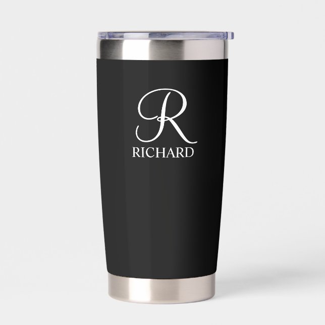 Personalisierter Name und Monogramm Thermobecher (Links)