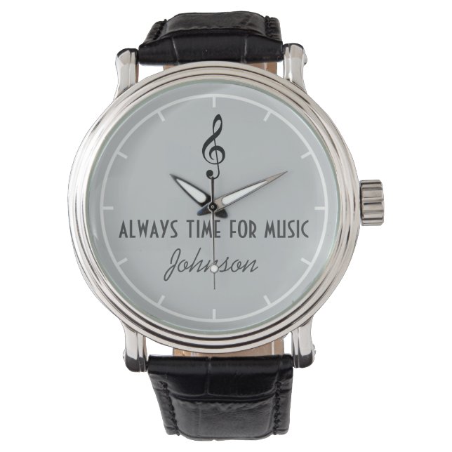 personalisierter Name und musikalische Note Armbanduhr (Vorderseite)