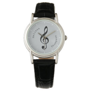 personalisierter Name und musikalische Note . Treb Armbanduhr