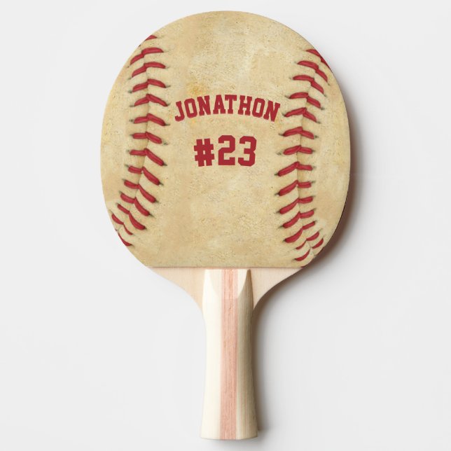 Personalisierter Name und Nummer Baseball auf beid Tischtennis Schläger (Vorderseite)