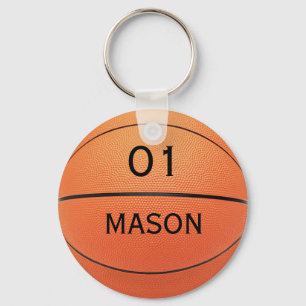 Personalisierter Name und Nummer Basketball Sport Schlüsselanhänger
