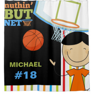 Personalisierter Name und Nummer Boys Basketball Duschvorhang