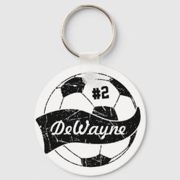 Personalisierter Name und Nummer des Fußballball Schlüsselanhänger