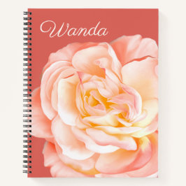 Personalisierter Name und Rose Notizbuch