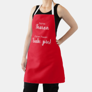 Personalisierter Name und Super-Power Pies Red Schürze