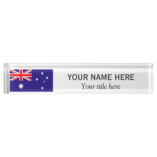 Personalisierter Name und Titel Australische Flagg Namensplakette (Vorderseite)