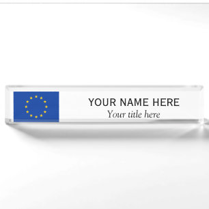 Personalisierter Name und Titel Europäische Gewer Namensplakette