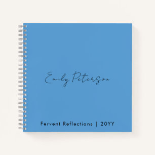 Personalisierter Name und Titel, Simple EleganBlue Notizbuch