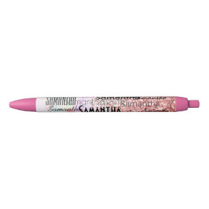 Personalisierter Name Unicorn Rosa Glitzer Sparkas Kugelschreiber
