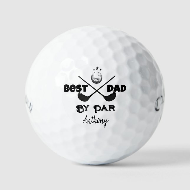 Personalisierter Name Vatertag Bester Vater Par Golfball (Vorderseite)