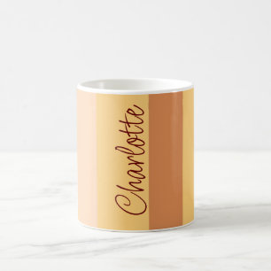 Personalisierter Name Vertikale Streifen Kaffeetasse