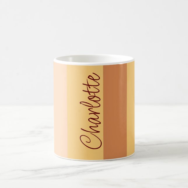 Personalisierter Name Vertikale Streifen Kaffeetasse (Mittel)
