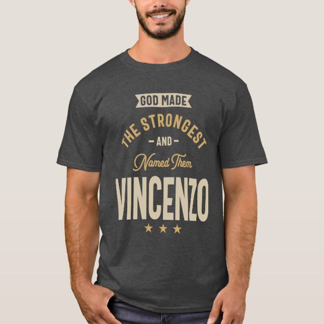 Personalisierter Name Vincenzo T-Shirt (Vorderseite)