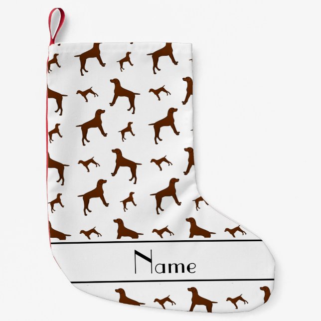 Personalisierter Name: Vizsla-Hunde Kleiner Weihnachtsstrumpf (Vorderseite)