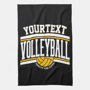 Personalisierter NAME Volleyballspieler Schulteam Geschirrtuch
