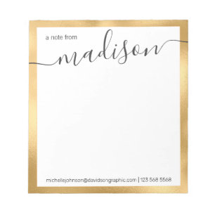 Personalisierter Name   vom Schreibtisch N Notizblock