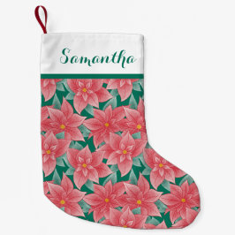 Personalisierter Name von Jolly Green und Red Poin Kleiner Weihnachtsstrumpf