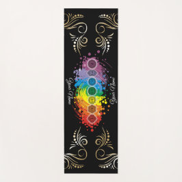 Personalisierter Name Wasserfarbe Aligned Chakras Yogamatte