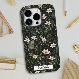 Personalisierter Name Wasserfarbe Floral Case-Mate iPhone 14 Pro Hülle