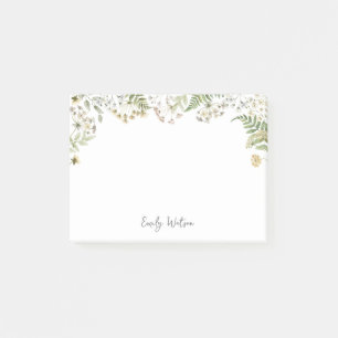 Personalisierter Name Wasserfarbe Floral Post-it Klebezettel