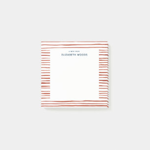 Personalisierter Name Wasserfarbe Roter Streifen Post-it Klebezettel