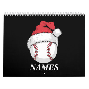 Personalisierter Name Weihnachten Baseball Santa H Kalender