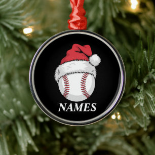 Personalisierter Name Weihnachten Baseball Santa H Ornament Aus Metall