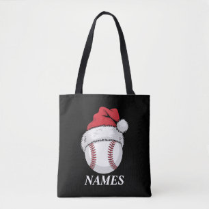 Personalisierter Name Weihnachten Baseball Santa H Tasche