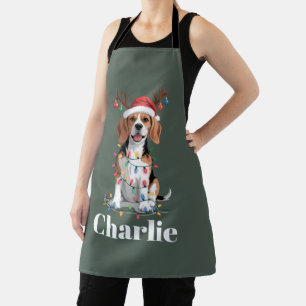 Personalisierter Name Weihnachten Beagle Hundelieb Schürze