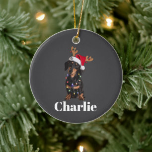 Personalisierter Name Weihnachten Dachshund Hundel Keramik Ornament