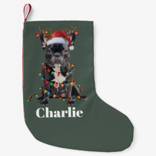 Personalisierter Name Weihnachten Französische Bul Kleiner Weihnachtsstrumpf
