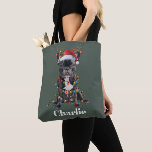 Personalisierter Name Weihnachten Französische Bul Tasche