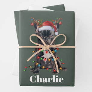 Personalisierter Name Weihnachten Französischer Bu Geschenkpapier Set