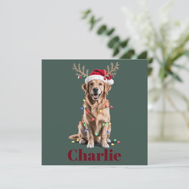 Personalisierter Name Weihnachten Golden Retriever (Stehend Vorderseite)