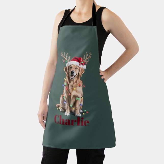 Personalisierter Name Weihnachten Golden Retriever Schürze (InSitu)