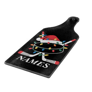 Personalisierter Name Weihnachten Hockey Xmas Sant Schneidebrett
