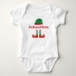 Personalisierter Name Weihnachtself-Outfit Baby Strampler