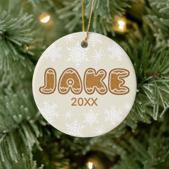 Personalisierter Name Weihnachtsgebäck Keramik Ornament (Baum)