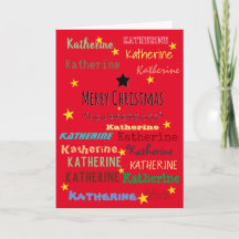 Personalisierter Name Weihnachtskarte