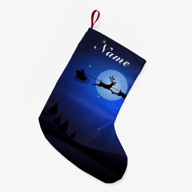Personalisierter Name Weihnachtsmann Strumpf Kleiner Weihnachtsstrumpf (Vorderansicht (hängend))