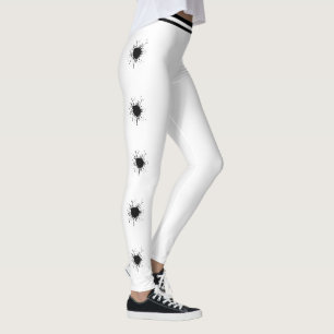 Personalisierter Name Weiß Schwarz Muster Splash B Leggings