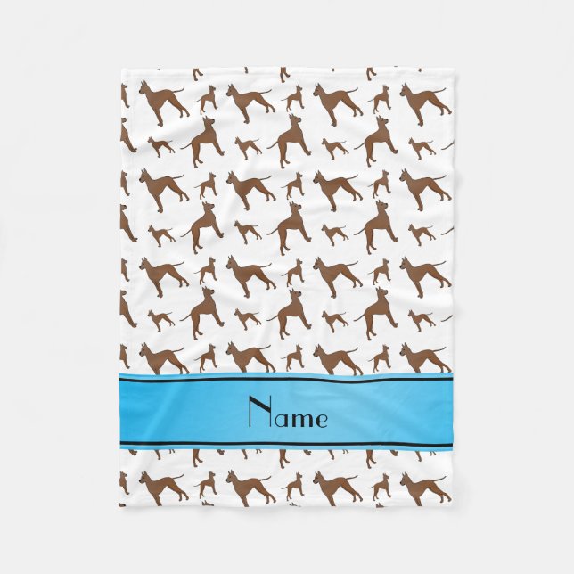 Personalisierter Name: Weiße große Hunde Fleecedecke (Vorderseite)