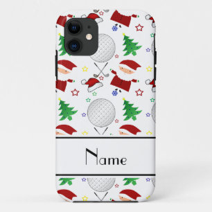 Personalisierter Name, weiße Weihnachtsgolfen Case-Mate iPhone Hülle