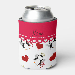 Personalisierter Name Weißer Pinguine Dosenkühler