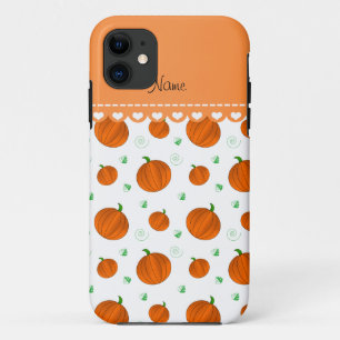 Personalisierter Name: Weißorange-Kürbis iPhone 11 Hülle