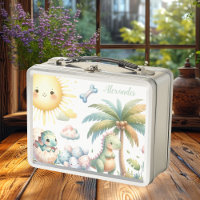 Personalisierter Name Whimsical Pastel Dinosaurier