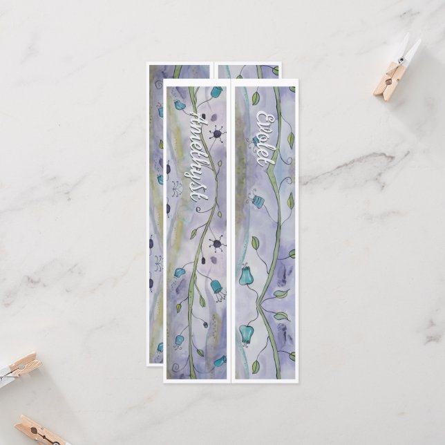 Personalisierter Name Whimsy Floral Zwei Lesezeich (Vorderseite/Rückseite Beispiel)